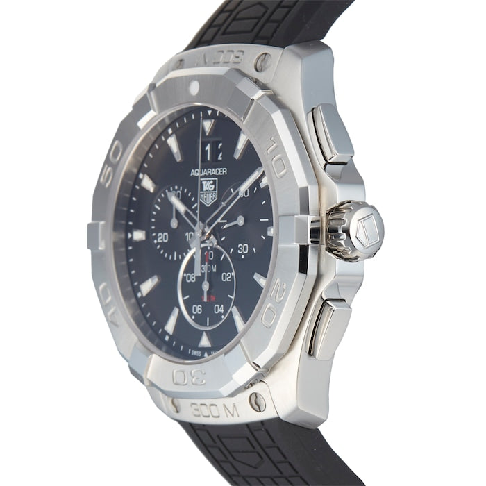  Shop Authentic Tag Heuer Aquaracer Chronograph Black Dial Black Rubber Strap Watch for Men - CAY1110.FT6041 - Luxxuri
