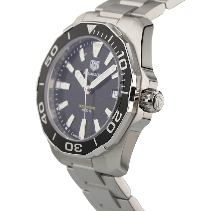 Tag Heuer Aquaracer Black Dial Silver Steel Strap Watch for Men - WAY111A.BA0928