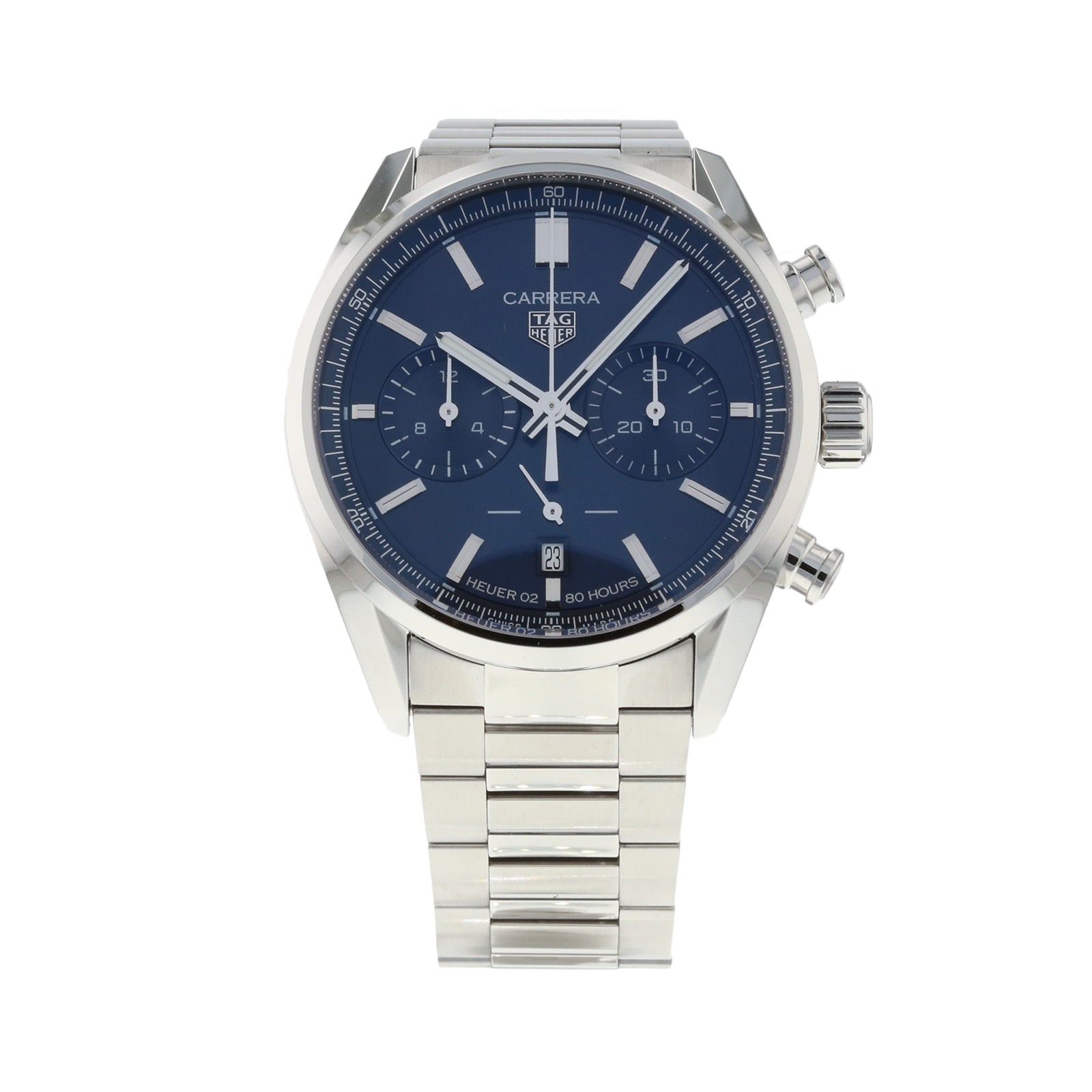  Shop Authentic Tag Heuer Carrera Chronograph Blue Dial Silver Steel Strap Watch for Men - CBN2011.BA0642 - Luxxuri
