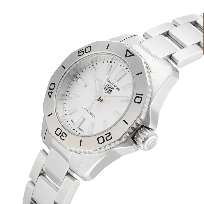  Shop Authentic Tag Heuer Aquaracer Professional 200 Quartz White Dial Silver Steel Strap Watch for Women - WBP1411.BA0622 - Luxxuri