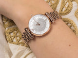  Shop Authentic Emporio Armani T-Bar Gianni Crystal Pave Dial Rose Gold Steel Strap Watch For Women - AR11244 - Luxxuri