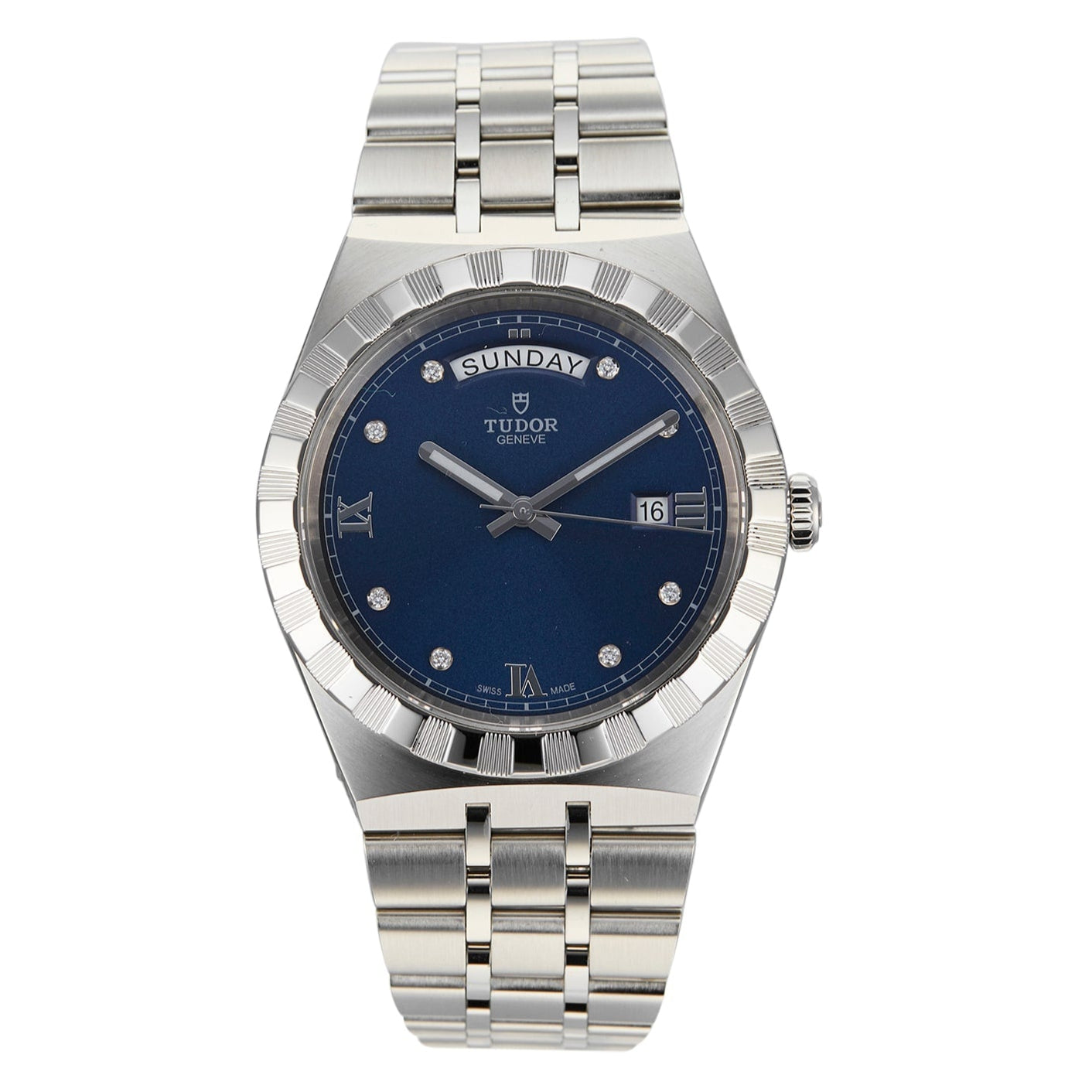 Shop Authentic Tudor Royal Automatic Diamonds Blue Dial Silver Steel Strap Watch for Men - M28600-0006 - Luxxuri