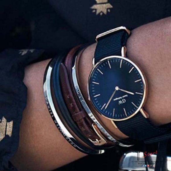  Shop Authentic Daniel Wellington Petite Cornwall Black Dial Black Nylon Strap Watch for Women - DW00100247 - Luxxuri