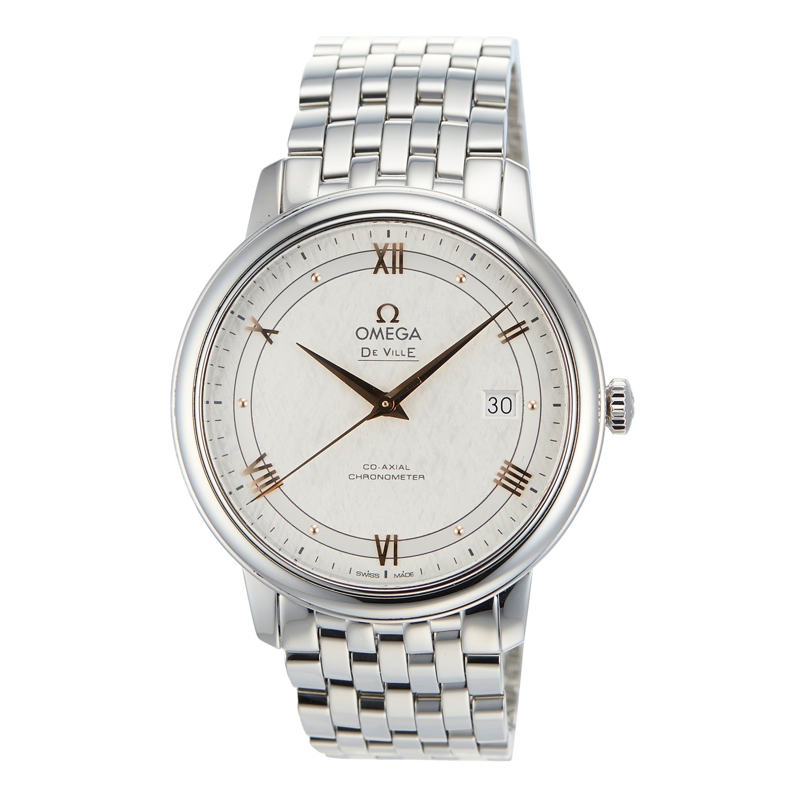 Shop Authentic Omega De Ville Prestige Co Axial Silver Dial Silver Steel Strap Watch for Men - 424.10.40.20.02.004 - Luxxuri