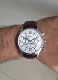  Shop Authentic Hugo Boss Ambassador Chronograph Silver Dial Brown Leather Strap Watch For Men - HB1513195 - Luxxuri