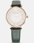  Shop Authentic Emporio Armani Pro Planet Analog Silver Dial Green Leather Strap Watch For Women - AR11517 - Luxxuri