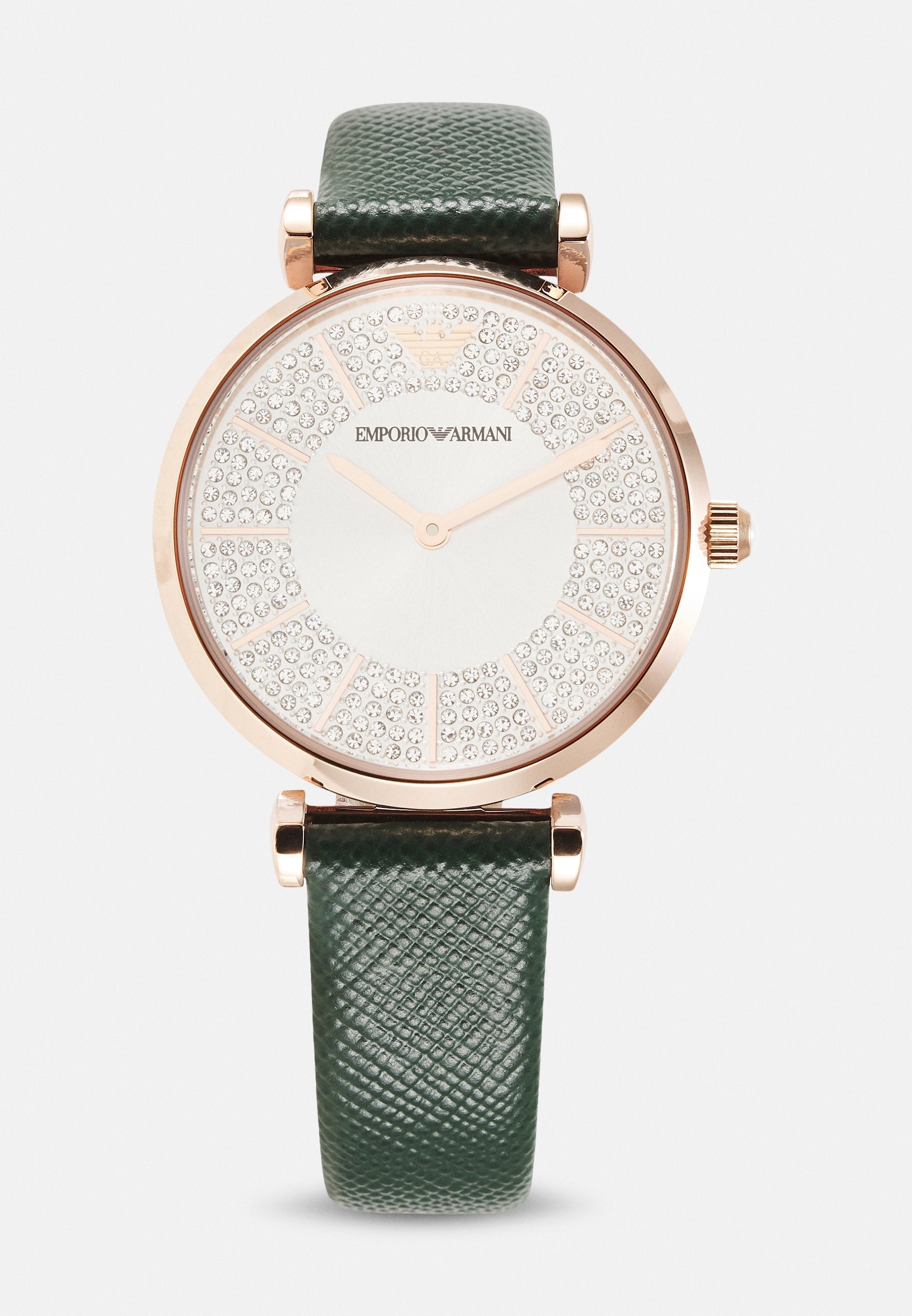  Shop Authentic Emporio Armani Pro Planet Analog Silver Dial Green Leather Strap Watch For Women - AR11517 - Luxxuri