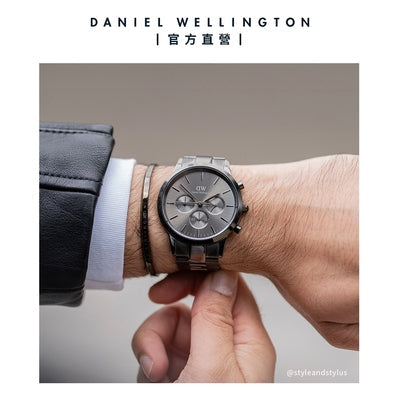  Shop Authentic Daniel Wellington Iconic Link Chronograph Grey Dial Grey Steel Strap Watch for Men - DW00100643 - Luxxuri