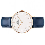  Shop Authentic Daniel Wellington Classic Somerset White Dial Blue Leather Strap Watch For Women - DW00100123 - Luxxuri