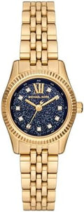  Shop Authentic Michael Kors Lexington Three-Hand Blue Dial Gold Steel Strap Watch for Women - MK4802 - Luxxuri