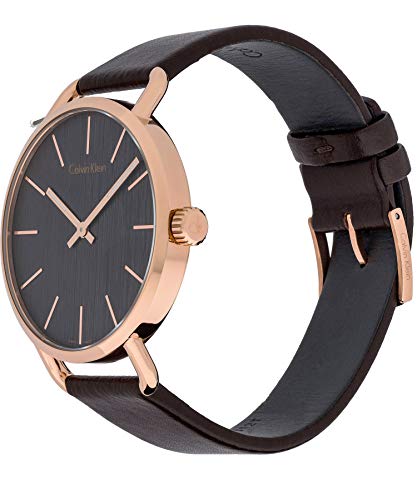  Shop Authentic Calvin Klein Even Grey Dial Brown Leather Strap Watch for Women - K7B216G3 - Luxxuri