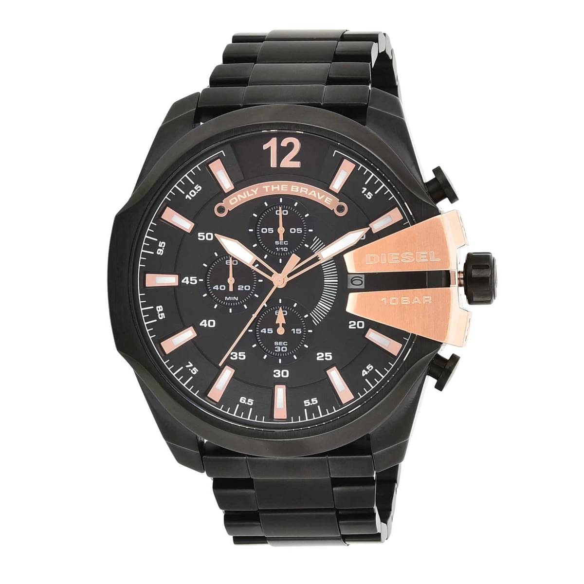 Shop Authentic Diesel Mega Chief Black Dial Black Steel Strap Watch For Men - DZ4309 - Luxxuri