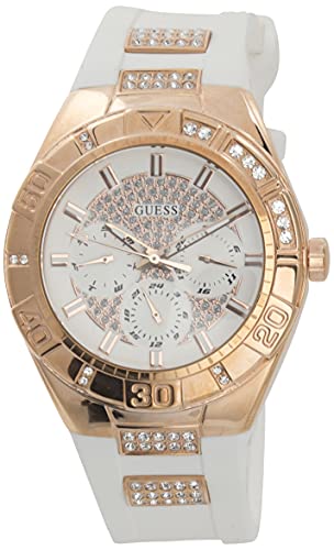  Shop Authentic Guess Luna Diamonds White Dial White Rubber Strap Watch for Women - W0653L4 - Luxxuri