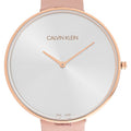  Shop Authentic Calvin Klein Full Moon Silver Dial Pink Leather Stap Watch for Women - K8Y236Z6 - Luxxuri