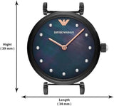  Shop Authentic Emporio Armani Gianni T-Bar Quartz Black Mother of Pearl Dial Black Steel Strap Watch For Women - AR11268 - Luxxuri