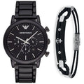  Shop Authentic Emporio Armani Luigi Chronograph Black Dial Black Stainless Steel Watch For Men - AR1507 - Luxxuri