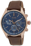  Shop Authentic Hugo Boss Grand Prix Blue Dial Brown Leather Strap Watch for Men - 1513604 - Luxxuri