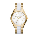  Shop Authentic Michael Kors Slim Runway Quartz White Dial Two Tone Steel Strap Watch For Women - MK4295 - Luxxuri