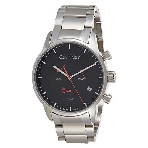  Shop Authentic Calvin Klein City Chronograph Black Dial Silver Steel Strap Watch for Men - K2G27141 - Luxxuri