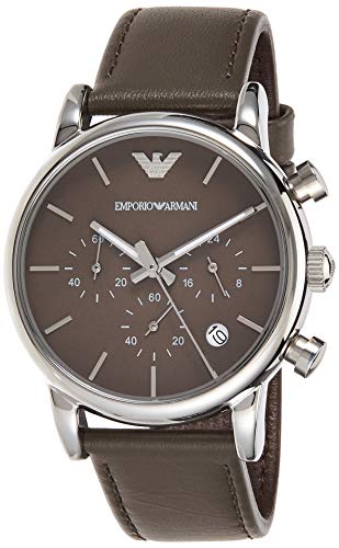  Shop Authentic Emporio Armani Classic Chronograph Brown Dial Brown Leather Strap Watch For Men - AR1734 - Luxxuri