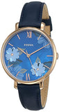  Shop Authentic Fossil Jacqueline Blue Dial Blue Leather Strap Watch for Women - ES4673 - Luxxuri