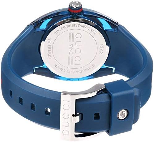  Shop Authentic Gucci Sync Quartz Blue Dial Blue Rubber Strap Watch For Men - YA137304 - Luxxuri