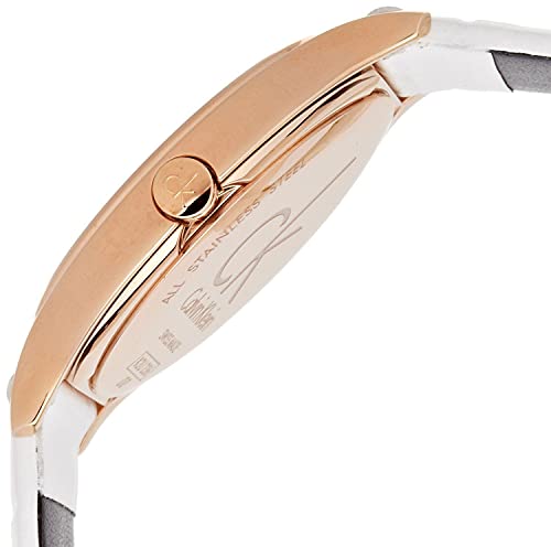  Shop Authentic Calvin Klein Accent White Dial White Leather Strap Watch for Women - K2Y2X6K6 - Luxxuri