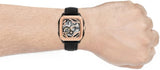  Shop Authentic Fossil Inscription Automatic Skeleton Rose Gold Dial Black Leather Strap Watch for Men - BQ2572 - Luxxuri