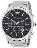  Shop Authentic Emporio Armani Sportivo Chronograph Black Dial Silver Steel Strap Watch For Men - AR2460 - Luxxuri
