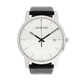  Shop Authentic Calvin Klein City White Dial Black Leather Strap Watch for Men - K2G2G1CD - Luxxuri