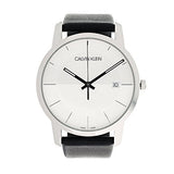  Shop Authentic Calvin Klein City White Dial Black Leather Strap Watch for Men - K2G2G1CD - Luxxuri