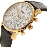  Shop Authentic Fossil Goodwin Chronograph White Dial Brown Leather Strap Watch for Men - FS5415 - Luxxuri