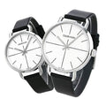  Shop Authentic Calvin Klein Even Silver Dial Black Leather Strap Watch for Men - K7B211CY - Luxxuri