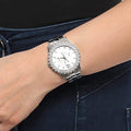  Shop Authentic Guess Dazzler Diamonds Silver Dial Silver Steel Strap Watch for Women - W0335L1 - Luxxuri
