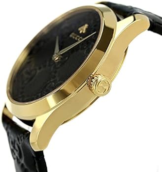 Gucci G Timeless Quartz Black Dial Black Leather Strap Watch For Women - YA1264034A