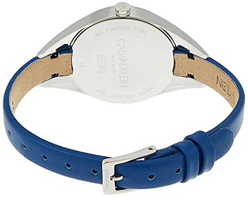  Shop Authentic Calvin Klein Rebel Blue Silver Dial Blue Leather Strap Watch for Women - K8P231V6 - Luxxuri