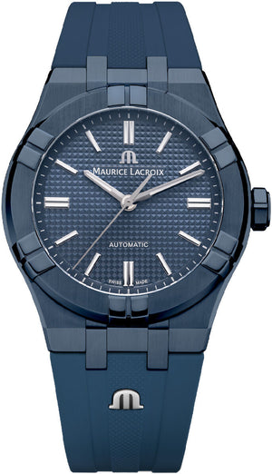  Shop Authentic Maurice Lacroix Automatic PVD Limited Edition Blue Dial Blue Silicon Strap Watch For Men - AI6007-PVC00-430-4 - Luxxuri