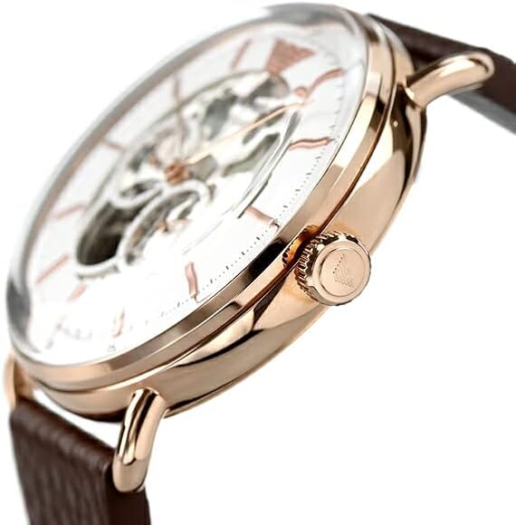  Shop Authentic Emporio Armani Meccanico Automatic White Dial Brown Leather Strap Watch For Men - AR60027 - Luxxuri