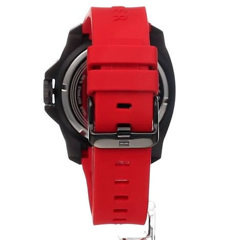  Shop Authentic Tommy Hilfiger Windsurf Black Dial Red Rubber Strap Watch for Men - 1791112 - Luxxuri