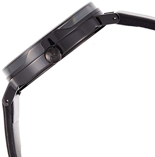  Shop Authentic Calvin Klein Boost Black Dial Black Leather Strap Watch for Men - K7Y214CL - Luxxuri