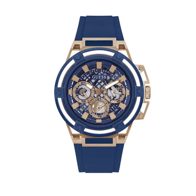  Shop Authentic Guess Matrix Multifunction Blue Dial Blue Rubber Strap Watch for Men - GW0423G4 - Luxxuri