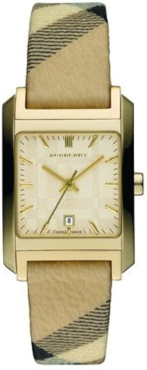  Shop Authentic Burberry Nova Gold Tone Square Dial Leather Strap Watch for Women - BU1582 - Luxxuri