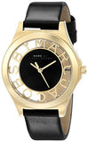  Shop Authentic Marc Jacobs Henry Skeleton Black Dial Black Leather Strap Watch for Women - MBM1340 - Luxxuri