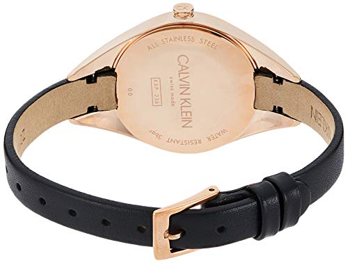  Shop Authentic Calvin Klein Rebel Black Dial Black Leather Strap Watch for Women - K8P236C1 - Luxxuri