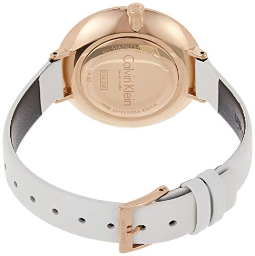  Shop Authentic Calvin Klein Rise White Dial White Leather Strap Watch for Women - K7A236LH - Luxxuri