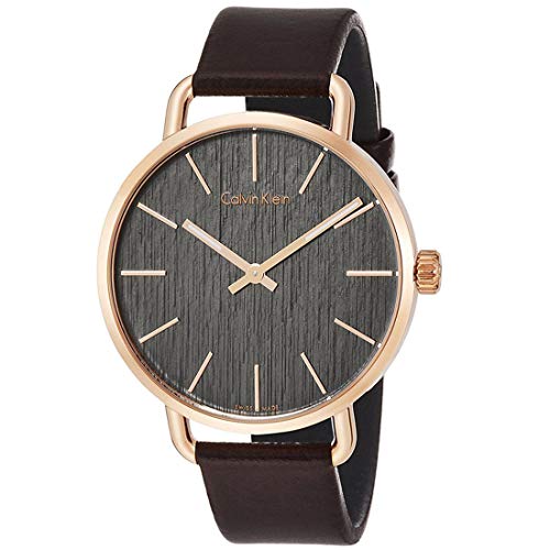  Shop Authentic Calvin Klein Even Grey Dial Brown Leather Strap Watch for Women - K7B216G3 - Luxxuri