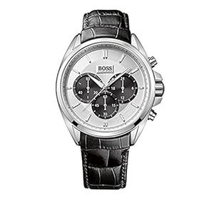  Shop Authentic Hugo Boss Casual Chronograph Silver Dial Black Leather Strap Watch For Men - HB1512880 - Luxxuri