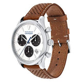  Shop Authentic Movado Heritage Calendoplan Chronograph White Dial Brown Leather Strap Watch for Men - 3650008 - Luxxuri