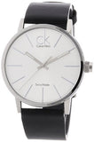  Shop Authentic Calvin Klein Post Minimal Silver Dial Black Leather Strap Watch for Men - K7621192 - Luxxuri
