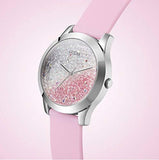  Shop Authentic Guess Crush Crystals Silver Dial Pink Rubber Strap Watch for Women - W1223L1 - Luxxuri